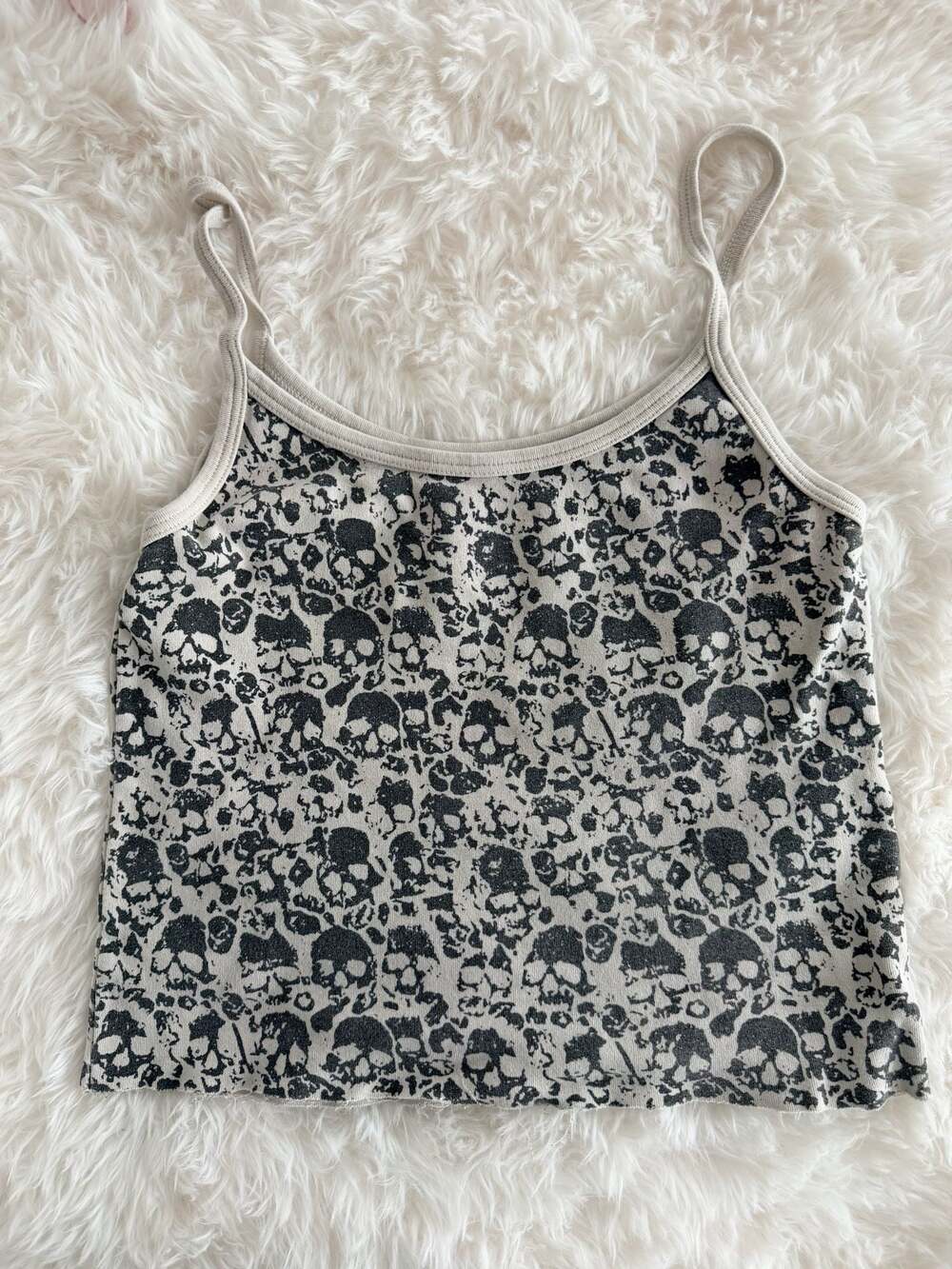 Brandy Melville Skylar Skull Tank Top One Size